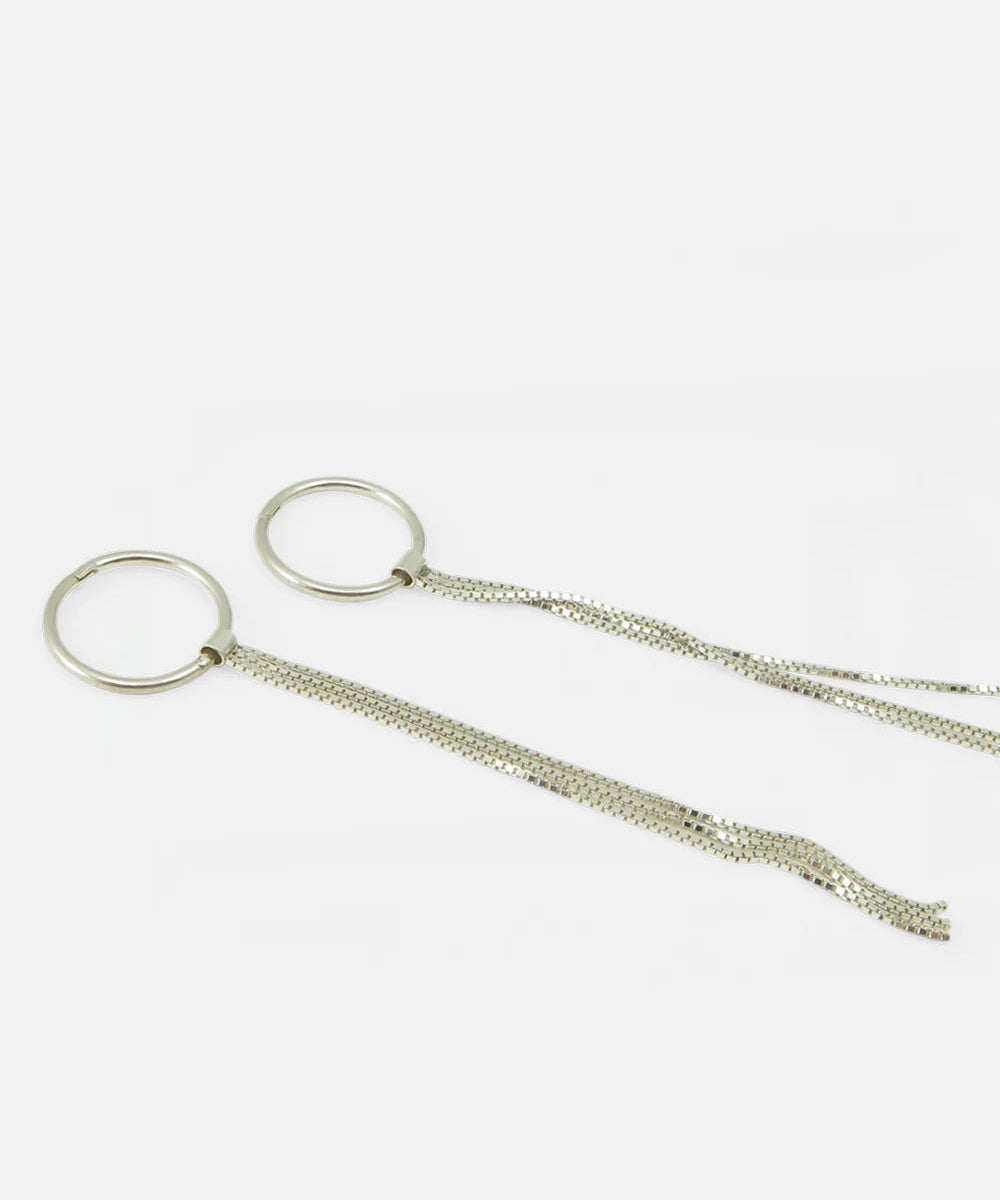 Oorbellen - hoop with fringe