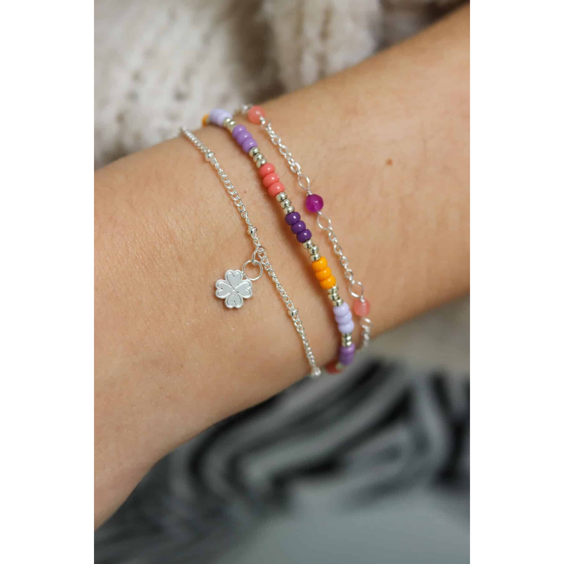 Armband - Lucky clover goud of zilver
