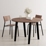 New modern ronde eettafel walnoot
