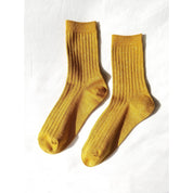 Her Socks - mustard glitter