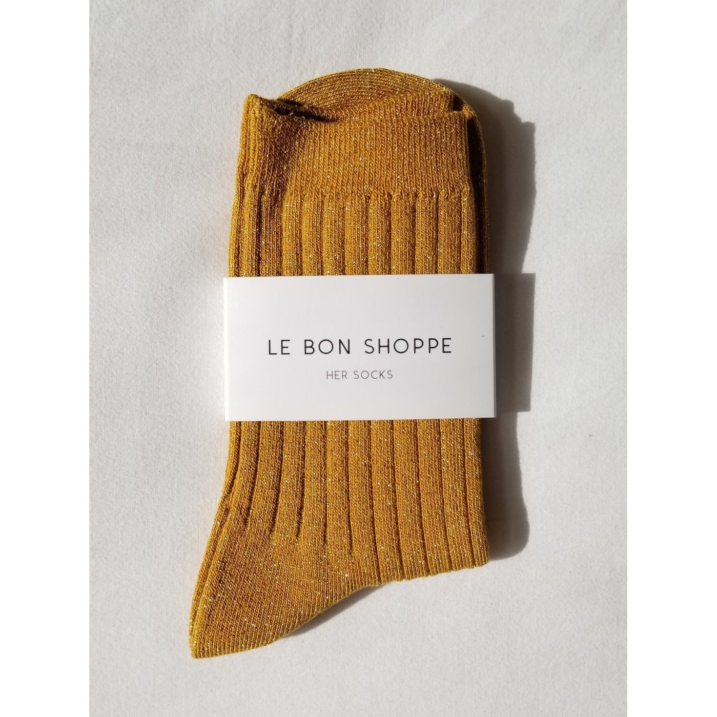 Her Socks - mustard glitter