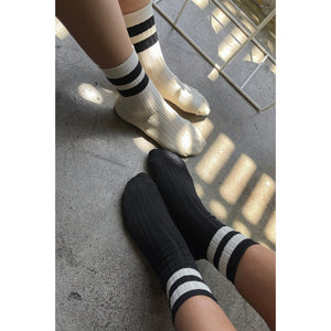 Her varsity socks - Cream black