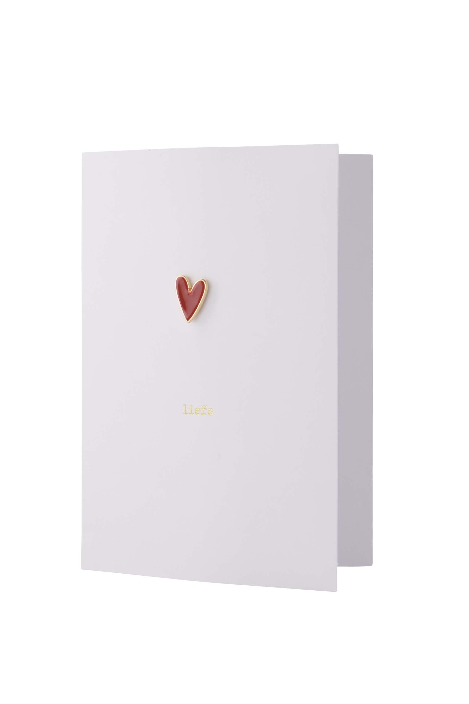 Wenskaart met broche - Liefs