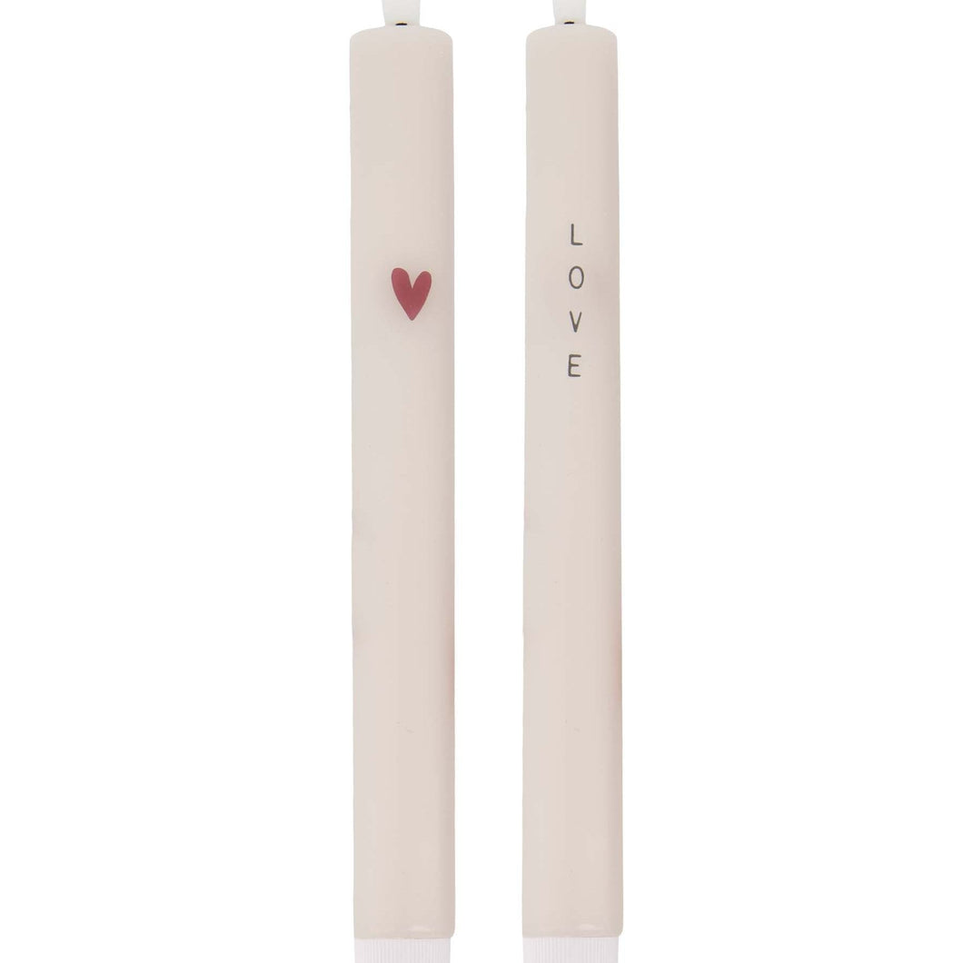 Set van twee led-kaarsen - Love en hart