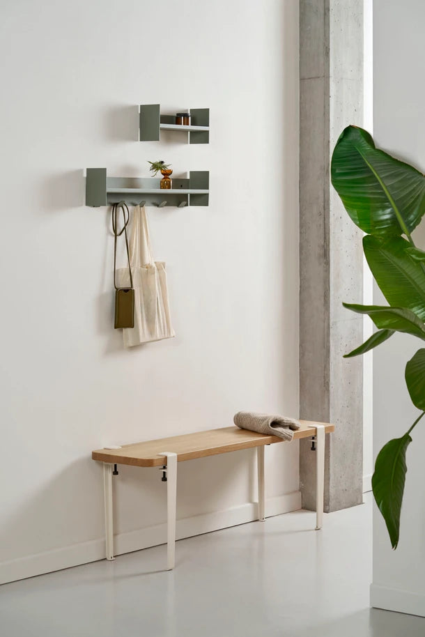 pli wall shelf with hooks - slim version