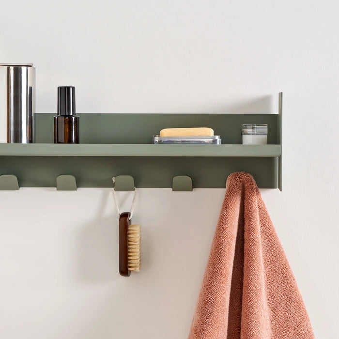 pli wall shelf with hooks - slim version