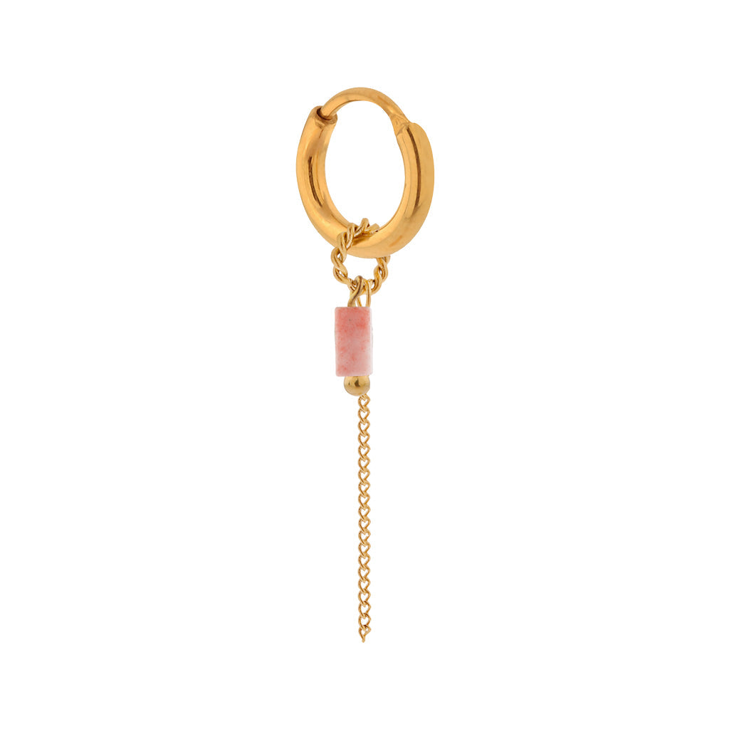 Oorbel - Chain rosa hoop