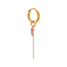 Afbeelding in Gallery-weergave laden, Oorbel - Chain rosa hoop goud of zilver
