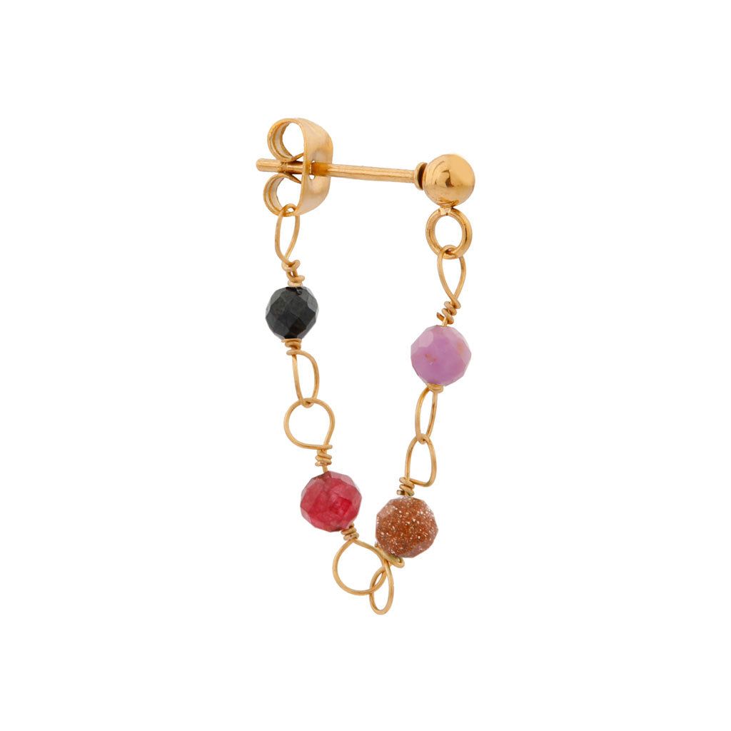 Oorbel - Ruby hoop goud