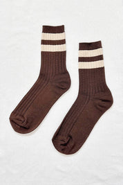 Her Socks Varsity - Espresso