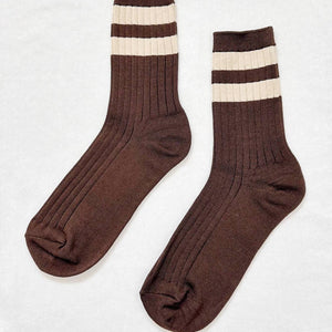 Her Socks Varsity - Espresso