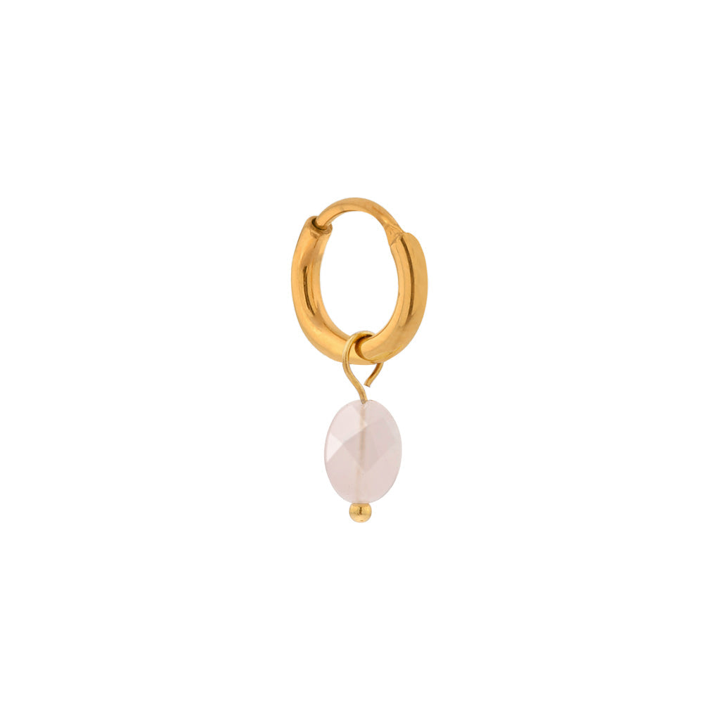 Oorbel - Light pink oval hoop