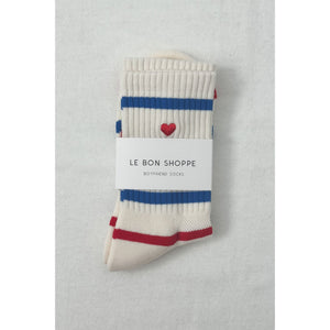 Boyfriend socks - Heart stripes