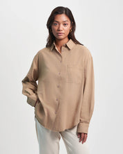 Organic Oversized Shirt - Ivory white