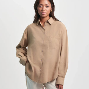 Organic Oversized Shirt - Ivory white