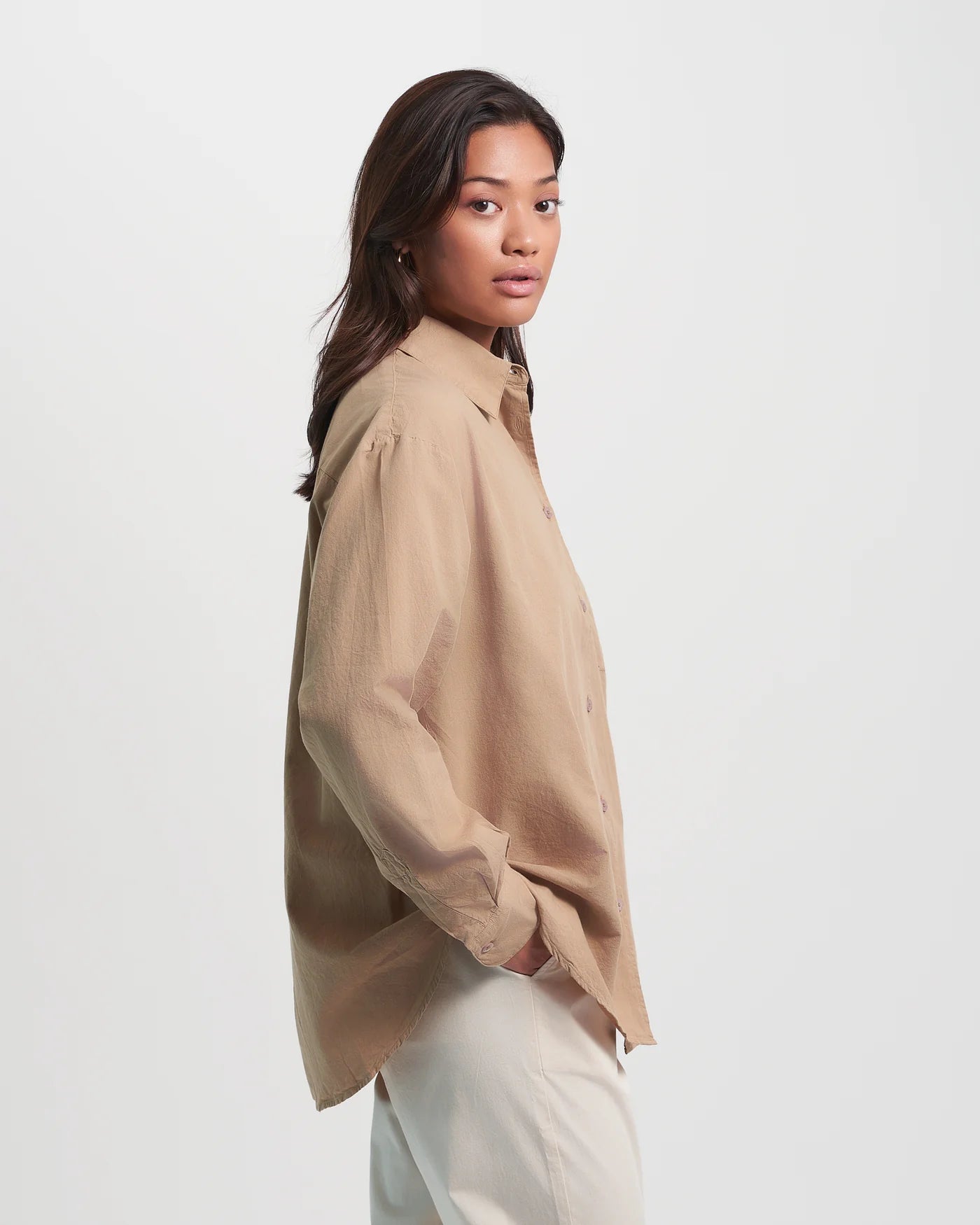 Organic Oversized Shirt - Ivory white