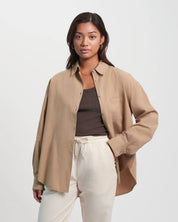 Organic Oversized Shirt - Ivory white