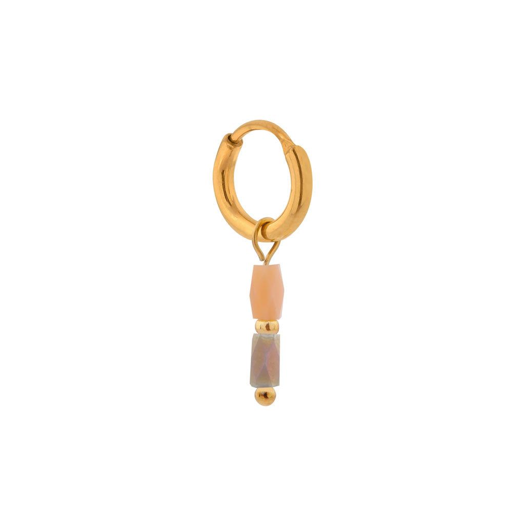 Oorbel - Natural terra hoop goud