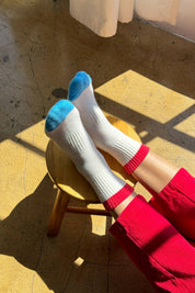 Girlfriend socks - Color block blue Red