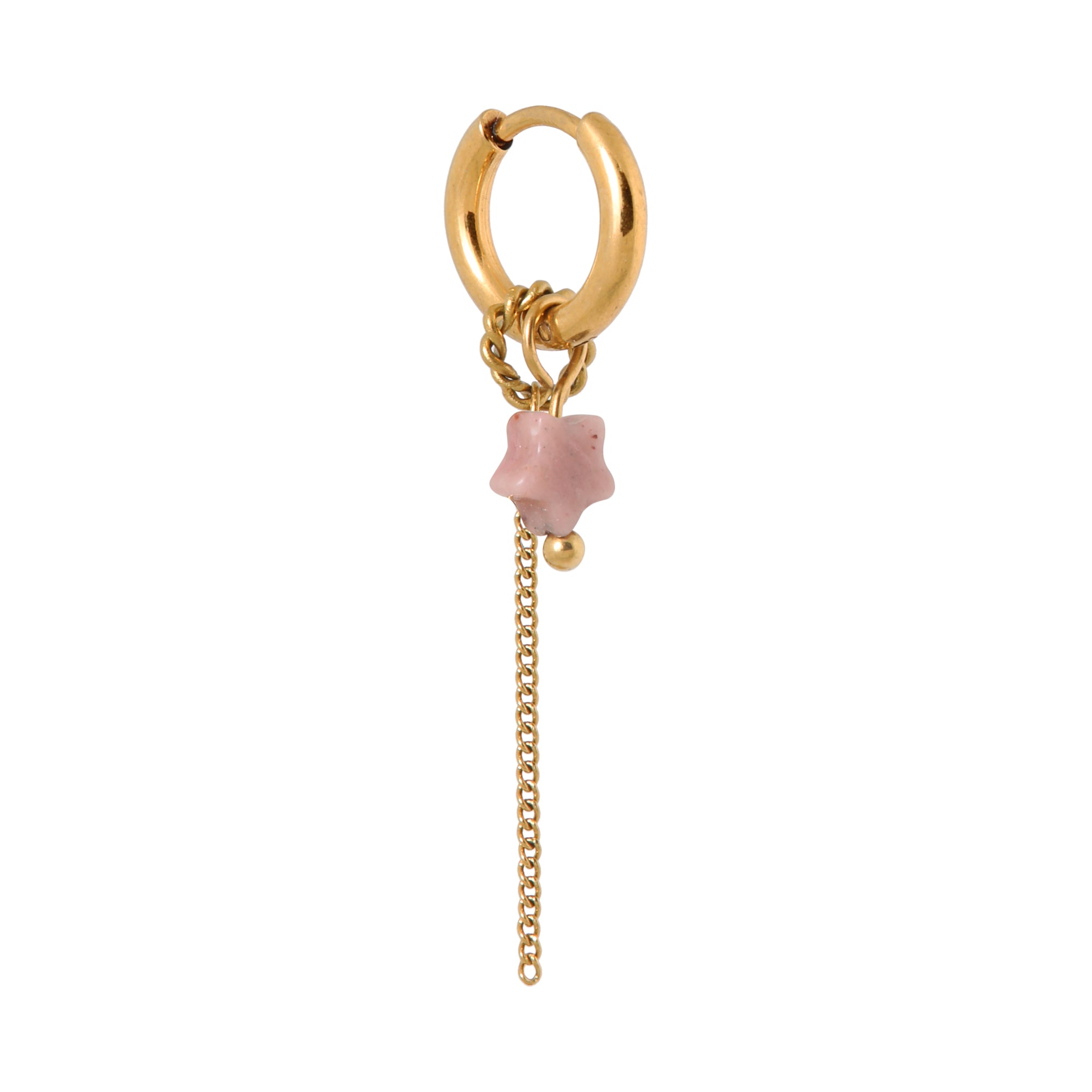 chain pink star hoop
