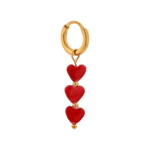 Afbeelding in Gallery-weergave laden, Oorbel - Queen of hearts hoop goud
