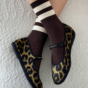 Her Socks Varsity - Espresso