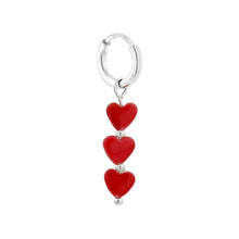 Afbeelding in Gallery-weergave laden, Oorbel - Queen of hearts hoop zilver
