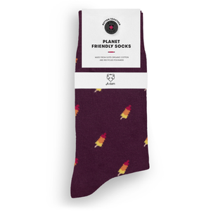 Burgundy rocket socks