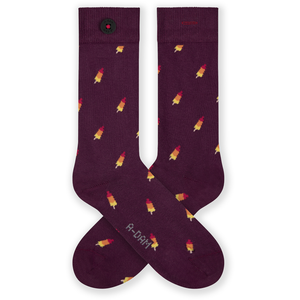 Burgundy rocket socks