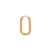 Oorbel - Oval hilly goud