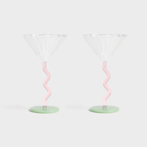 Curve pink - set glazen