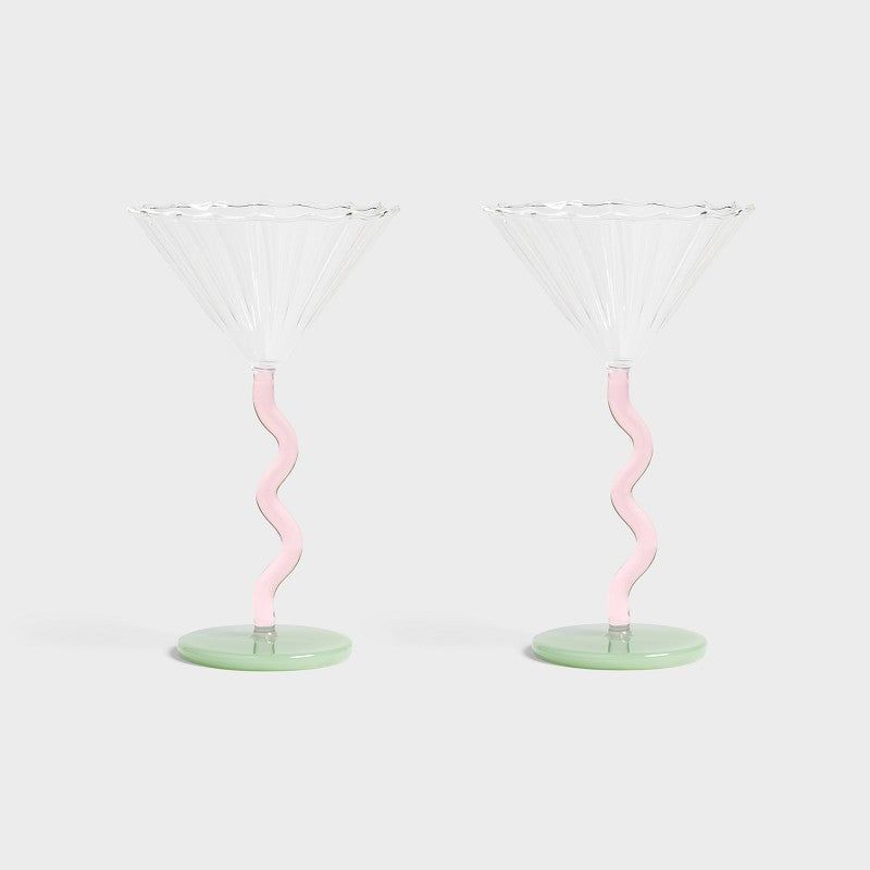 Curve pink - set glazen