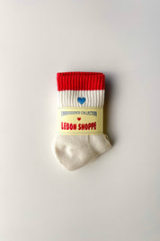 color block girlfriend socks - embroidered heart