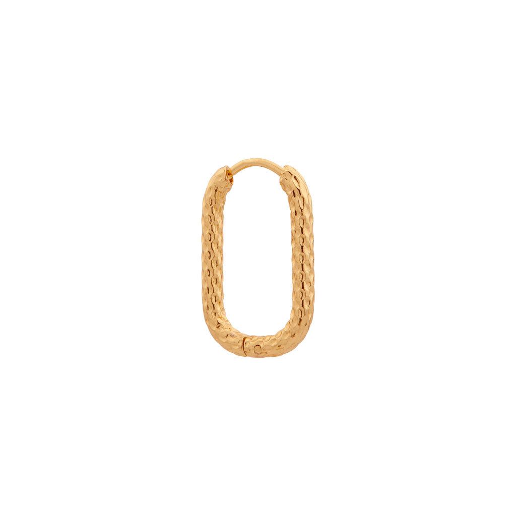 Oorbel - Oval hilly goud