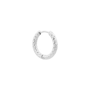 Oorbel - Hilly medium hoop zilver