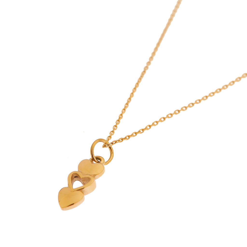 Ketting - Open hearts gold