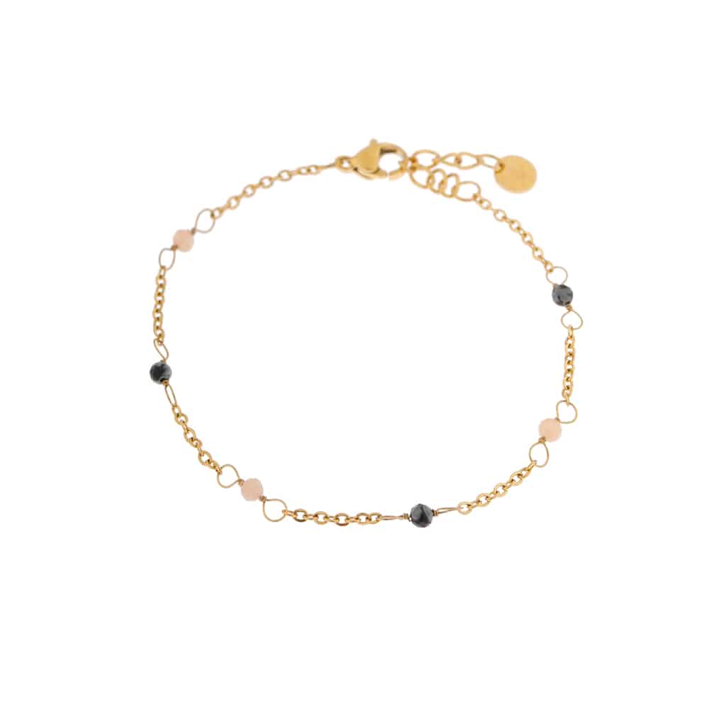 Armband - Double dottie black goud of zilver