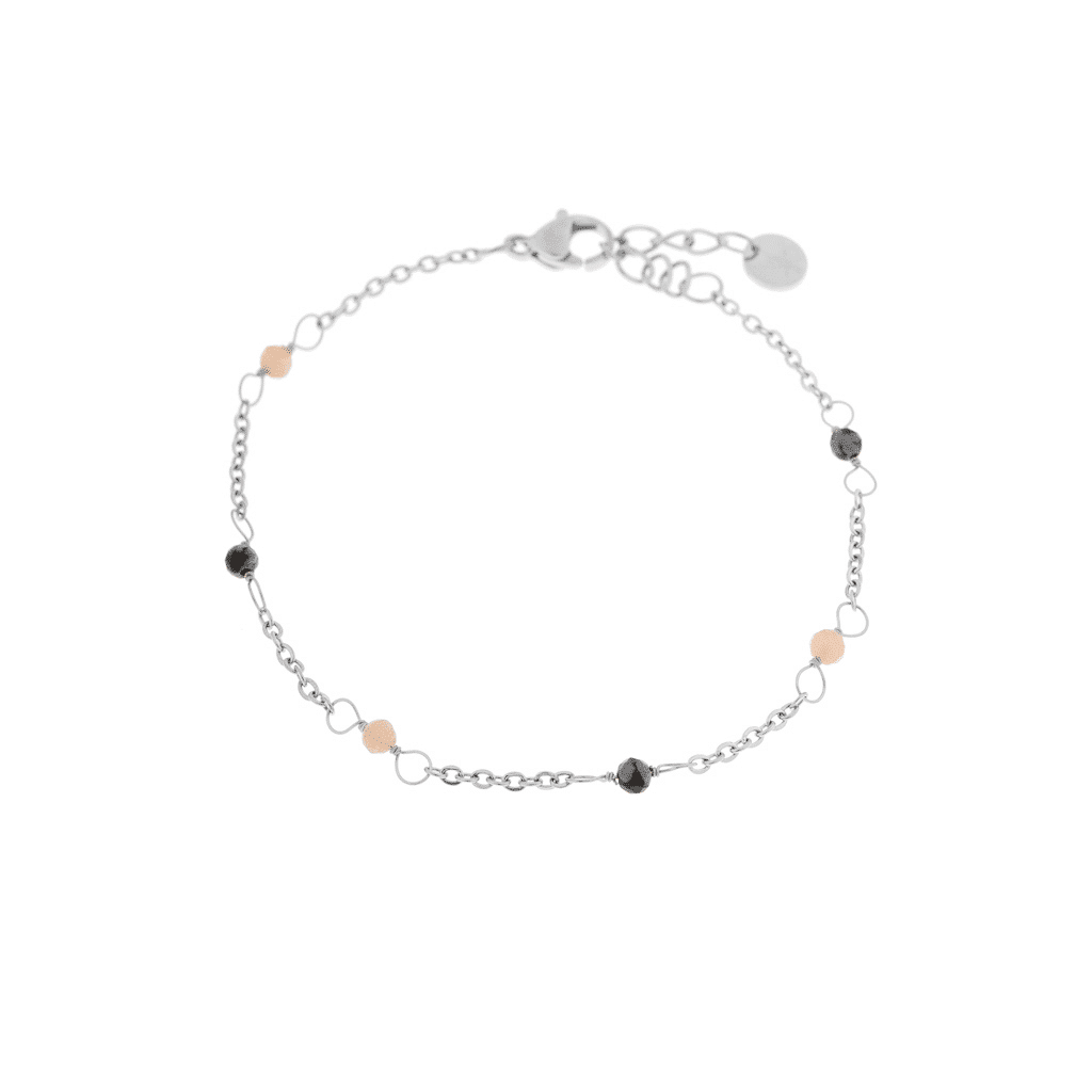 Armband - Double dottie black goud of zilver