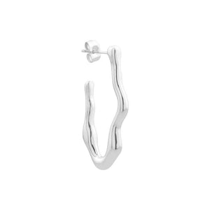 Oorbel - Wavy hoop zilver