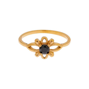 Ring - Black flower