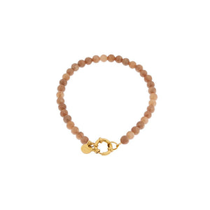 Armband - Brown beads bracelet gold