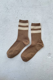 Her Socks Varsity - Espresso
