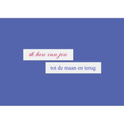 Tot de maan en terug - Strijklabels op kaartje