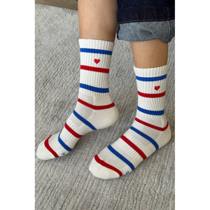Boyfriend socks - Heart stripes