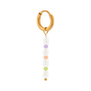 Oorbel - Colorful pearl hoop