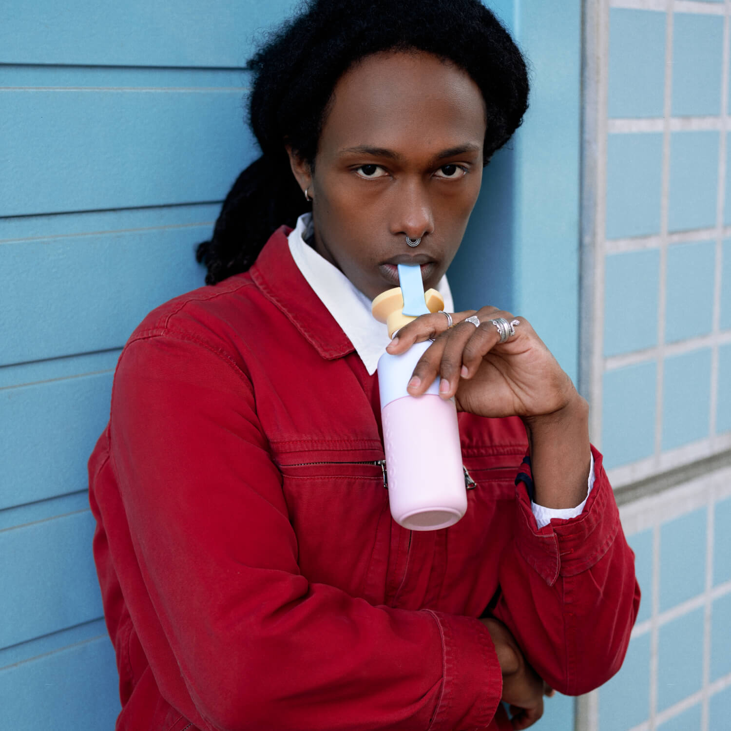 dopper steel - sunny sorbet flip straw