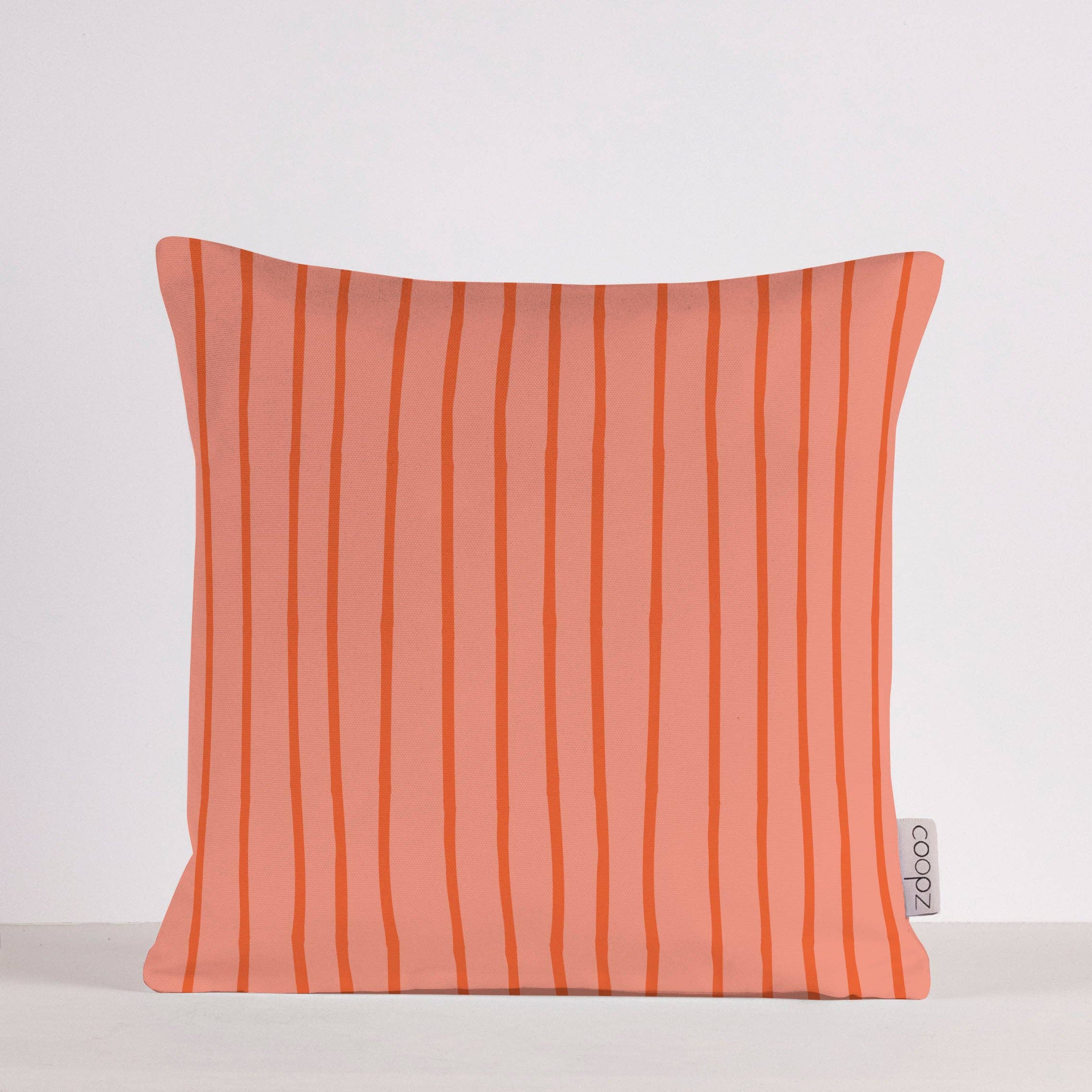 narrow stripe kussenhoes - coral