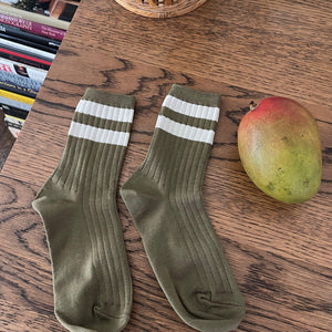 Her Socks Varsity - Espresso