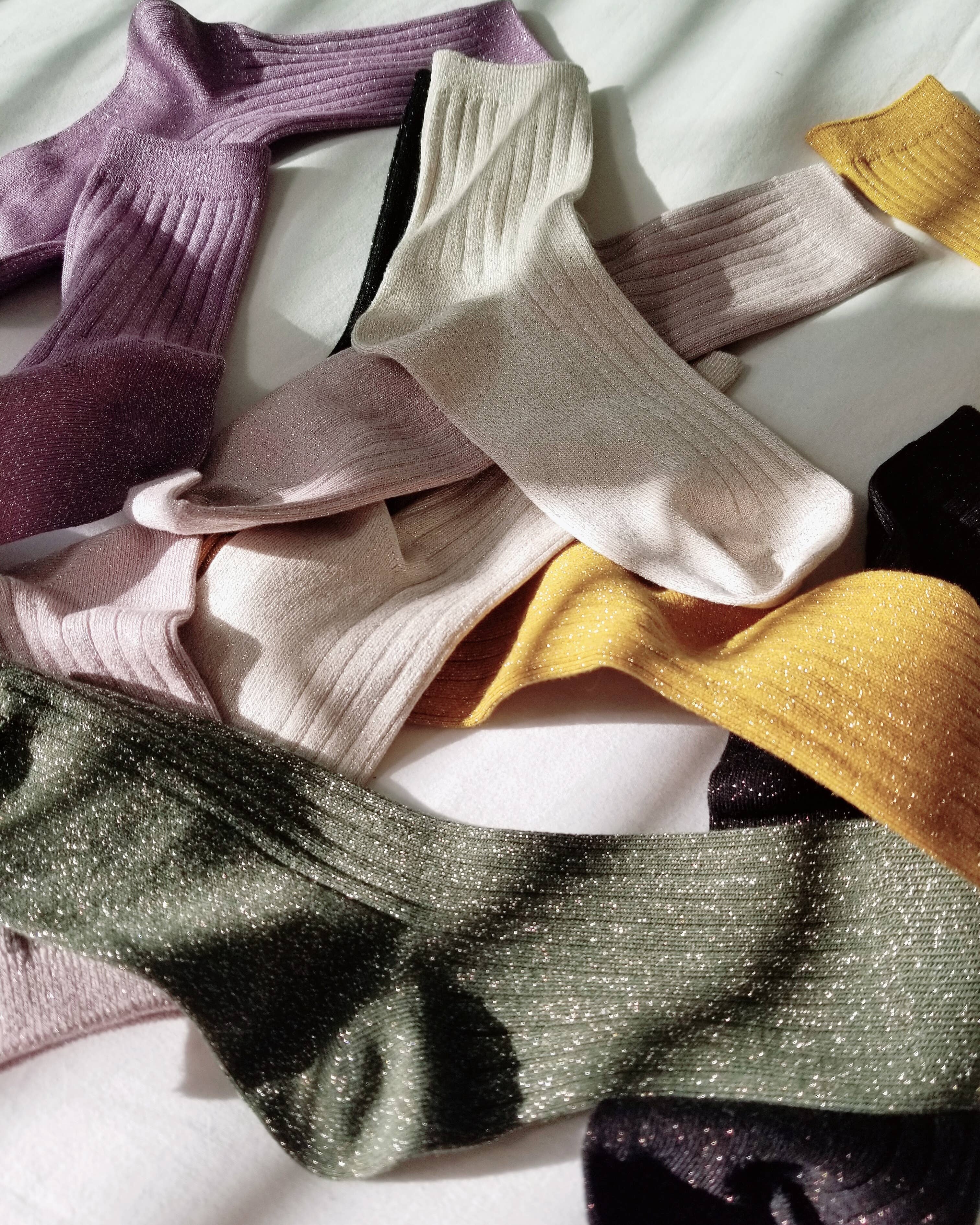 Her Socks - Sparkling Rose glitter