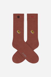 Burgundy cassette tape socks